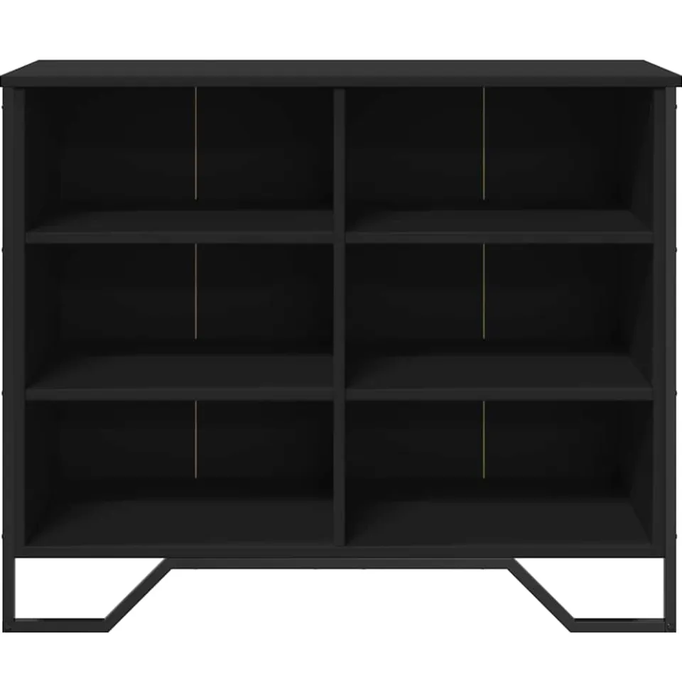 vidaXL Dressoir 91x35,5x74,5 cm bewerkt hout zwart, foto 4
