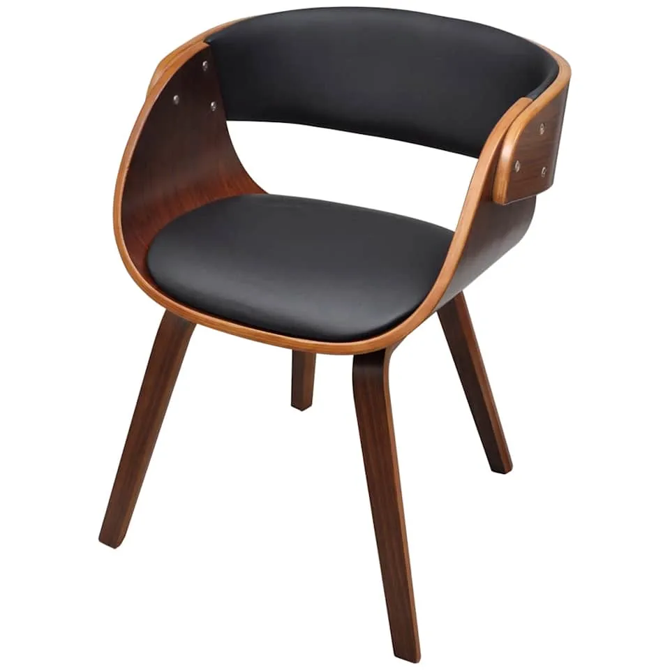 vidaXL Eetkamerstoelen 4 st gebogen hout en kunstleer bruin, foto 4