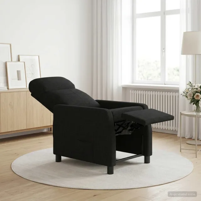 vidaXL Relaxfauteuil Zwart Stof