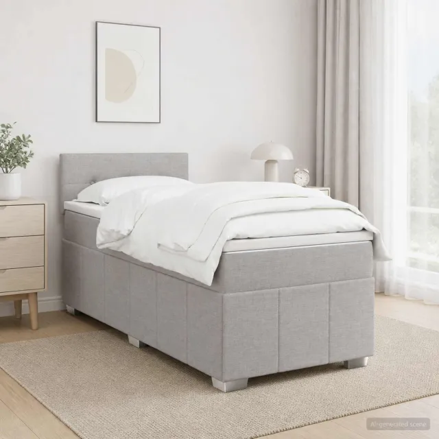 vidaXL Boxspringbed met matras Lichtgrijs 80 x 200 cm Stof