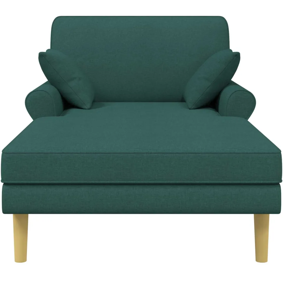 vidaXL Chaise longue Donkergroen Stof