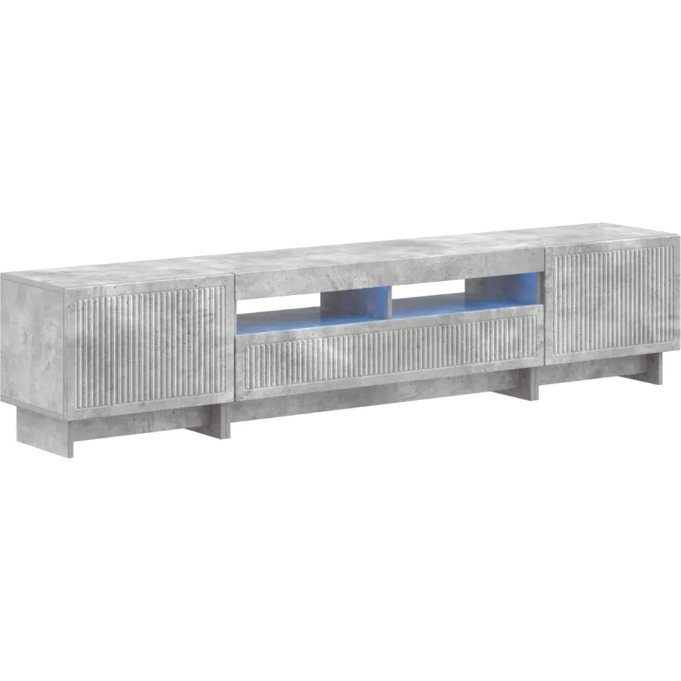 vidaXL 5-delige LED TV-kast Betongrijs Bewerkt hout