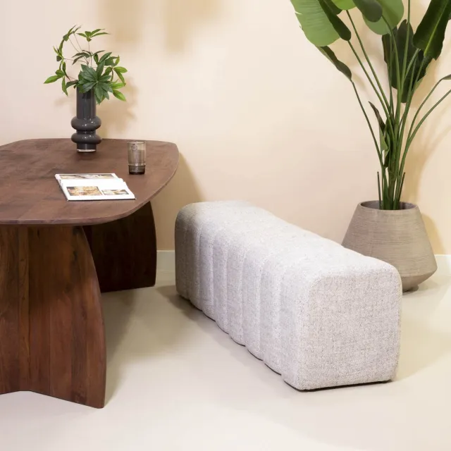 DÉJA Living Eetkamerbank Bogense - Taupe Stof - 160x45x48cm