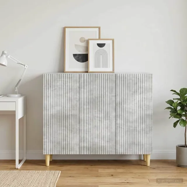 vidaXL Dressoir Betongrijs 89 x 34,5 x 80 cm Bewerkt hout