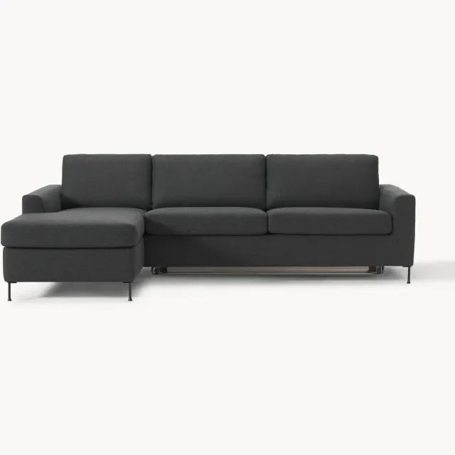 Westwing Collection Slaapbank Cucita (3-zits) met matras Antraciet
