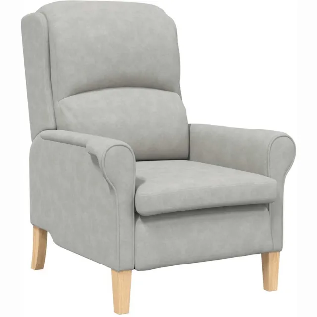 vidaXL Fauteuil - Lichtgrijs - 76 - x - 94 - x - 102 - cm - Microvezel