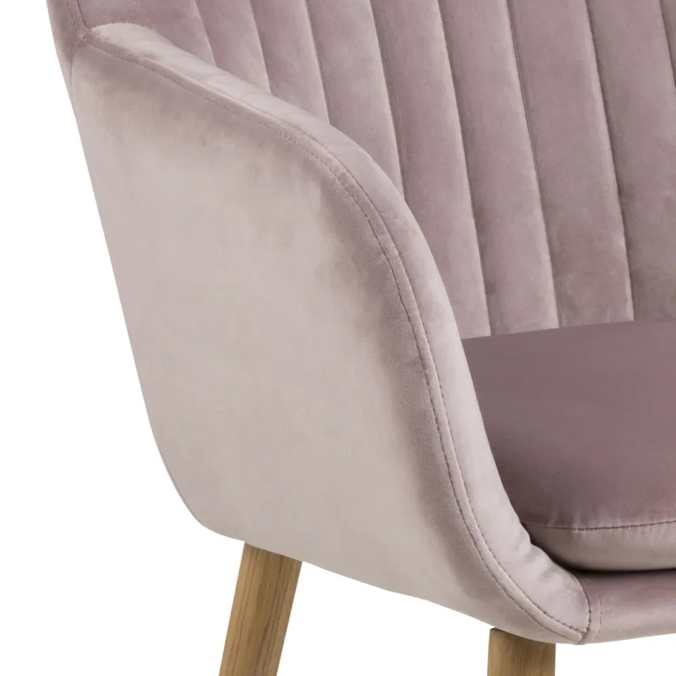 Lisomme Djura velvet eetkamerstoel roze, foto 4