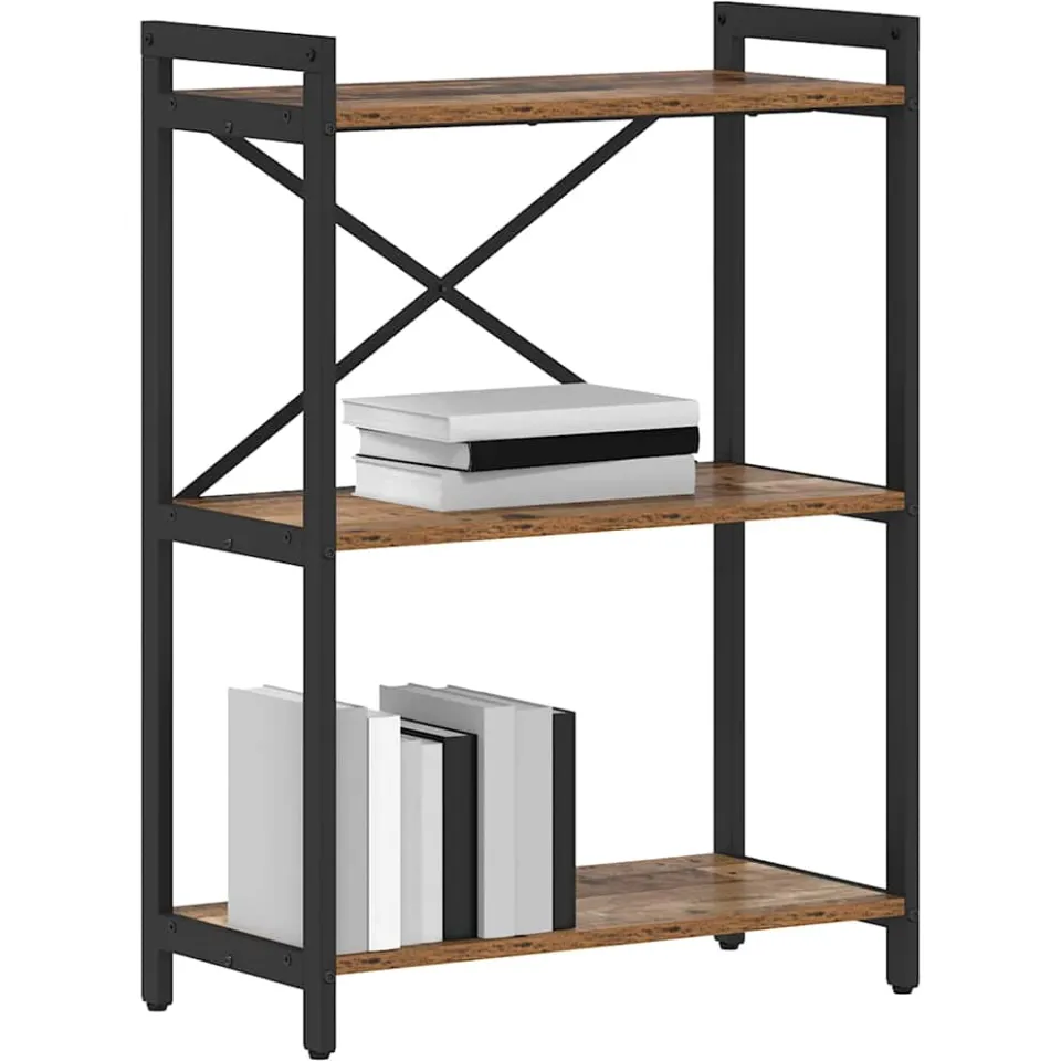 vidaXL Boekenkast 60 x 30 x 85 cm Bewerkt hout Oud hout Bruin