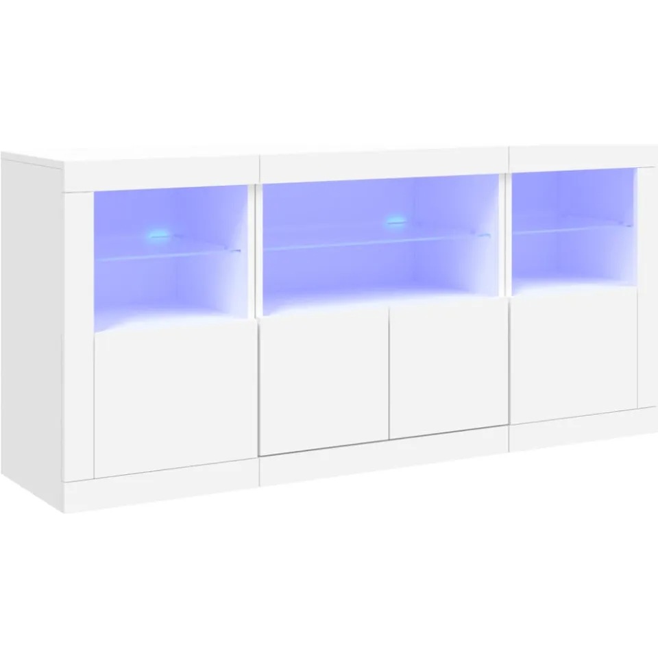 vidaXL Dressoir met LED-verlichting 142,5x37x67 cm wit