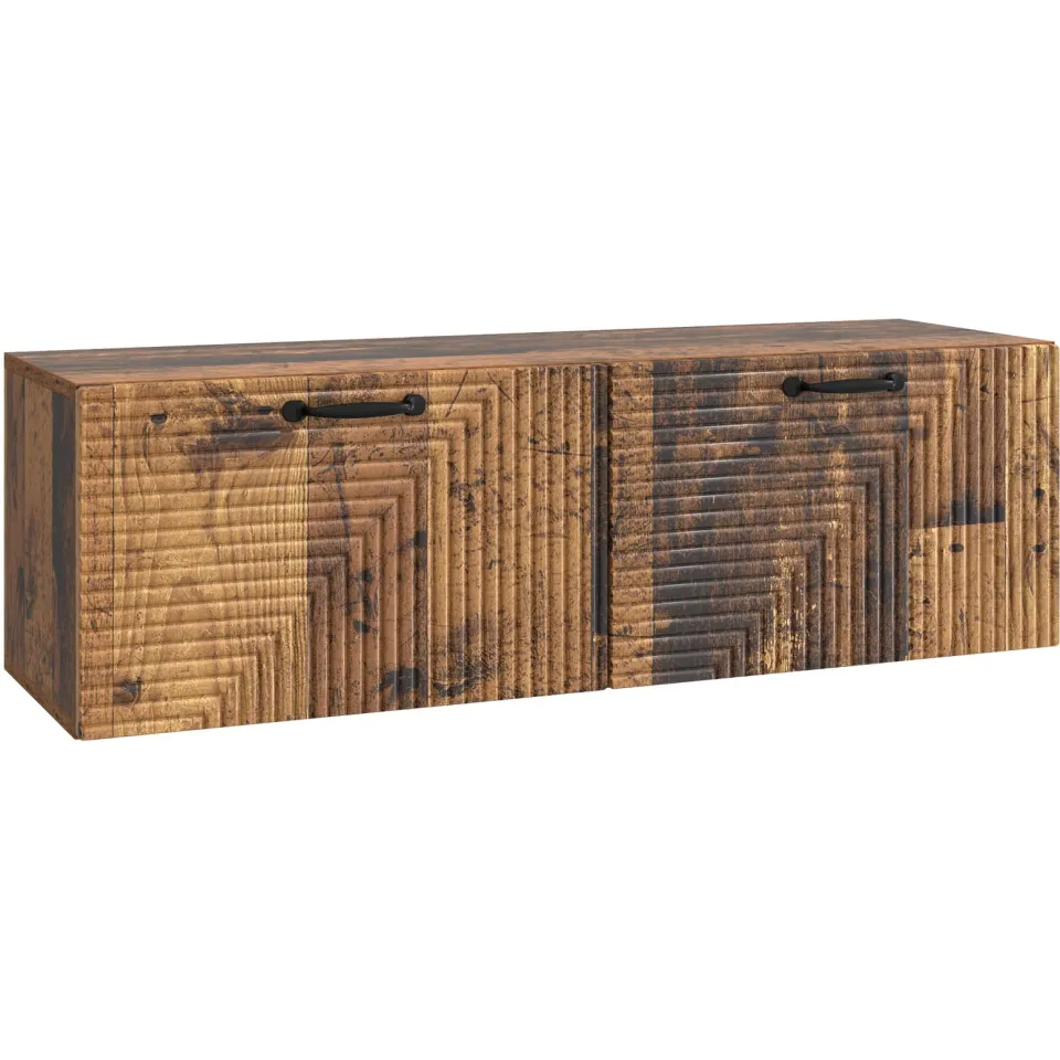 vidaXL Wandbeugel TV-kast Oud hout 98 x 31 x 30 cm Bewerkt hout bruin, foto 3