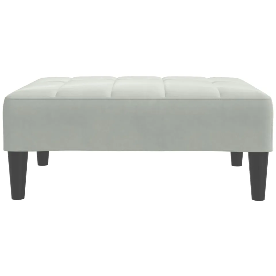 vidaXL Voetenbank 77x55x31 cm fluweel lichtgrijs grijs, foto 4