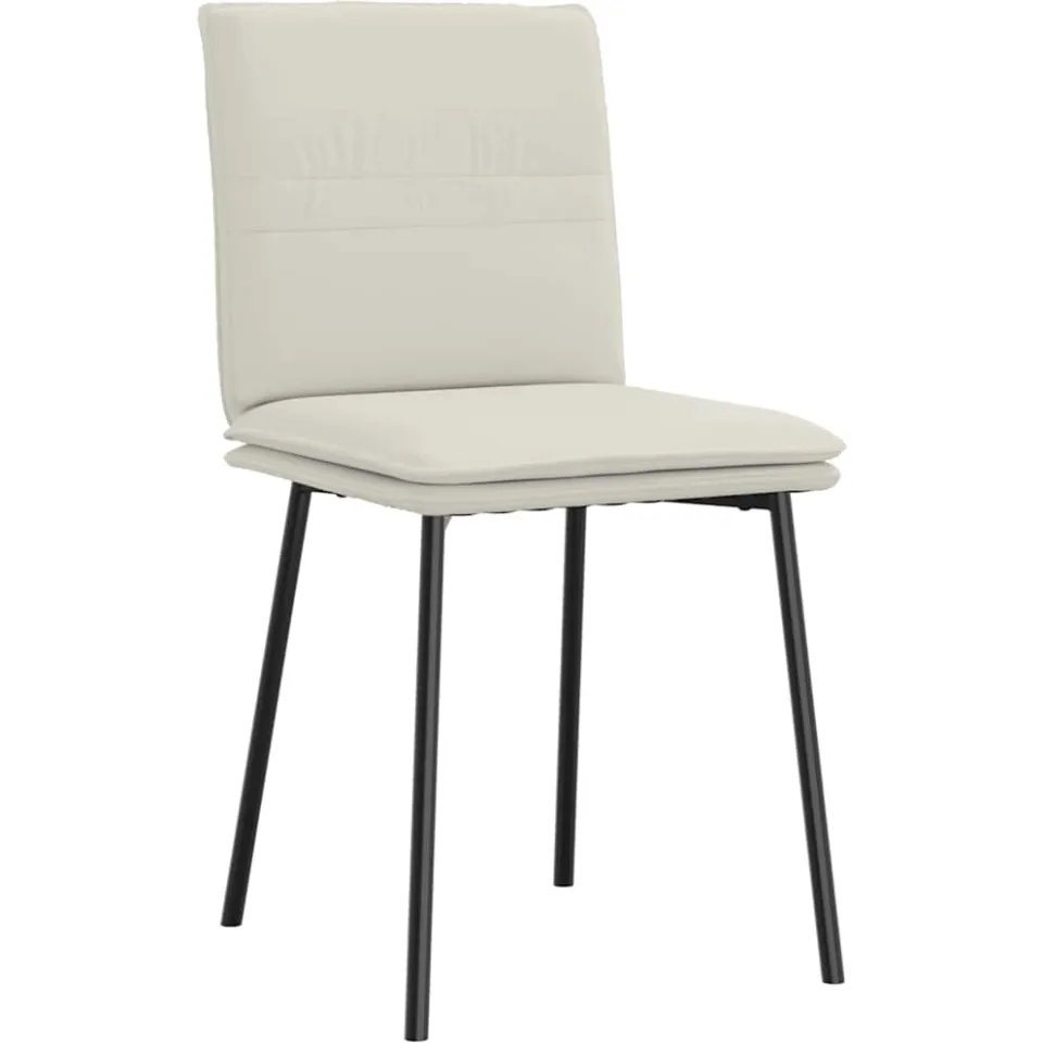 vidaXL Eetkamerstoelen 6 st fluweel crèmekleurig