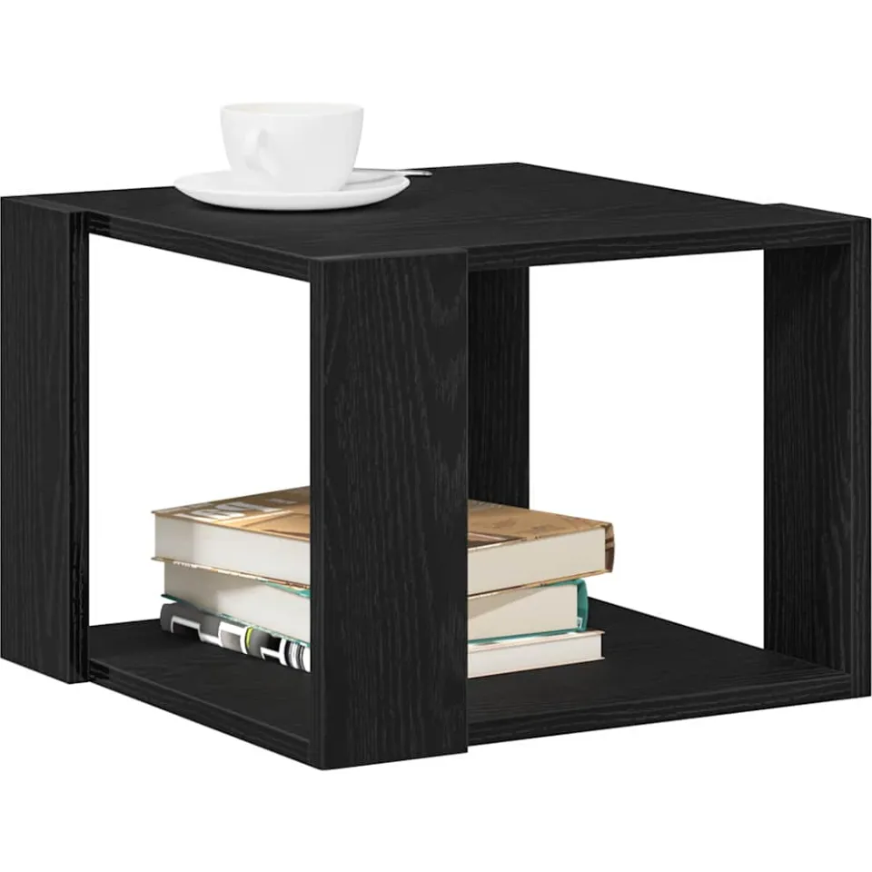 vidaXL Salontafel Zwart Eiken 40 x 40 x 30 cm Bewerkt hout