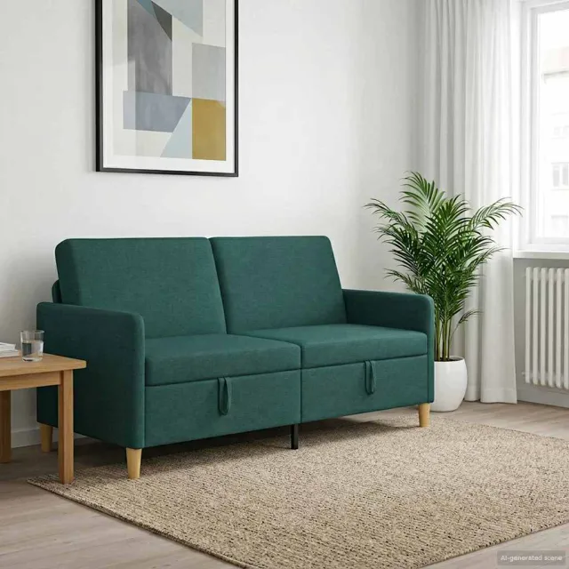 vidaXL Bank met opslag Donkergroen 172 x 78 x 87 cm Polyester groen