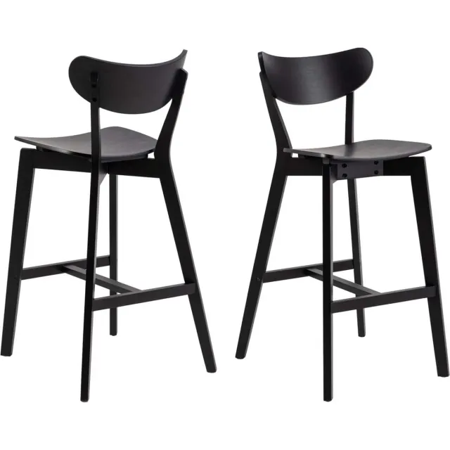 Giga Living Barkruk Maughold Mat Zwart Eiken Veneer - Giga Living