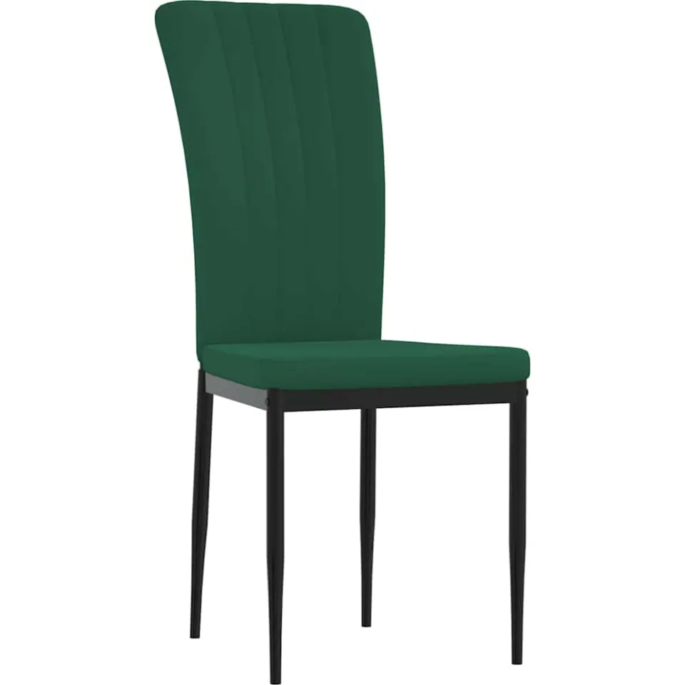 vidaXL Eetkamerstoelen 2 st fluweel donkergroen