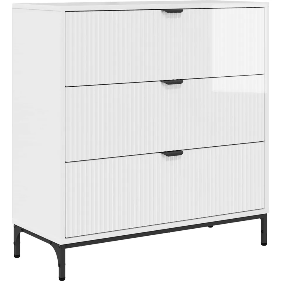 vidaXL Dressoir Hoogglans wit 79,5 x 33 x 82 cm Bewerkt hout