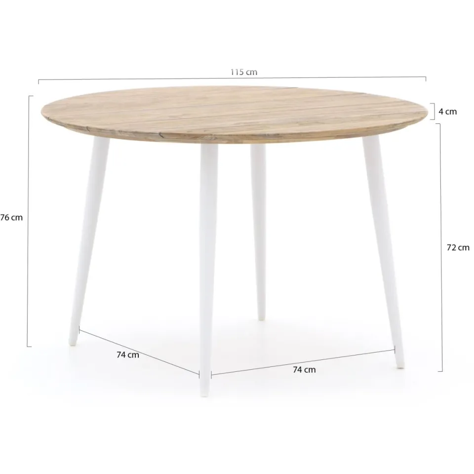 Bellagio tuinmeubelen Bellagio Falcade dining tuintafel ø 115cm bruin, foto 2