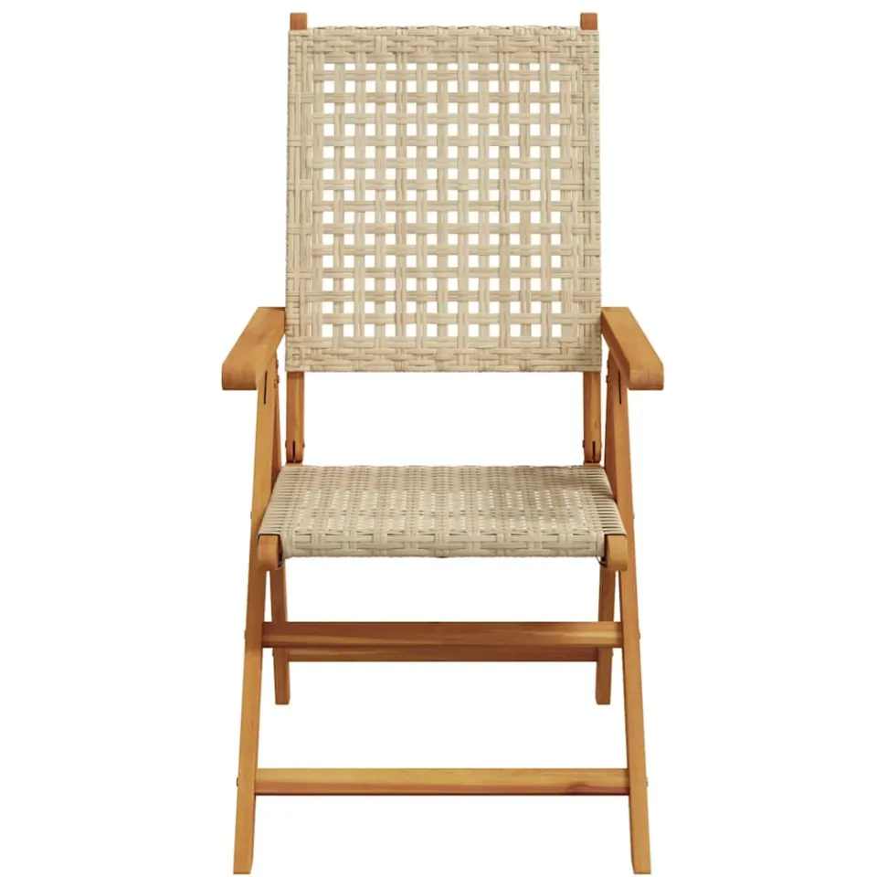 vidaXL 7-delige Tuinset poly rattan en massief hout beige, foto 4