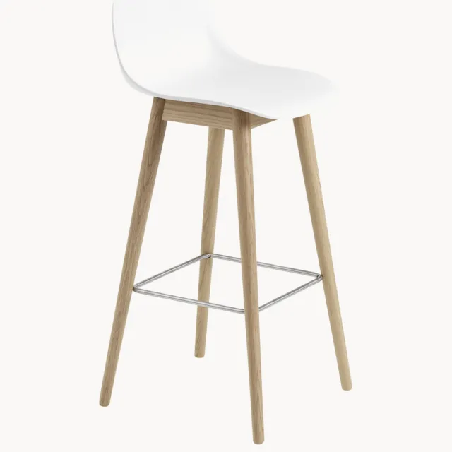 Muuto Houten barkruk Fiber Wit, Beige