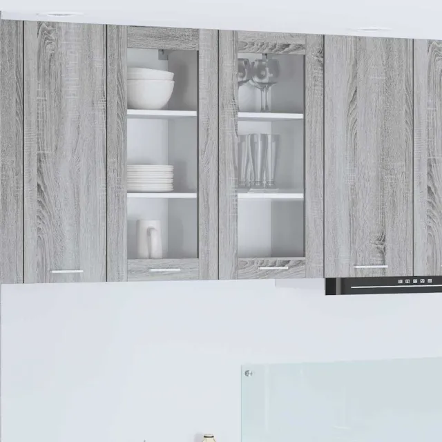 vidaXL Hangkast 2 st Grijs Sonoma 40 x 31 x 80 cm Bewerkt hout