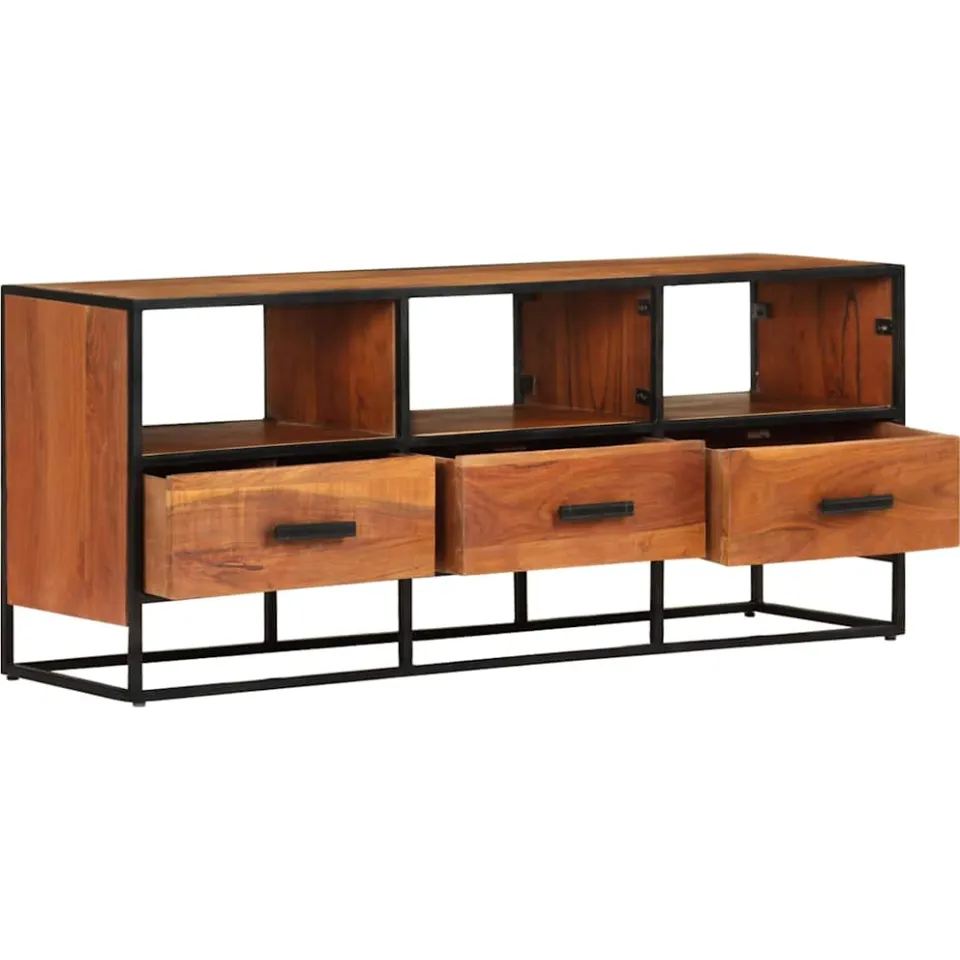 vidaXL Tv-meubel 110x30x45 cm massief acaciahout bruin, foto 3