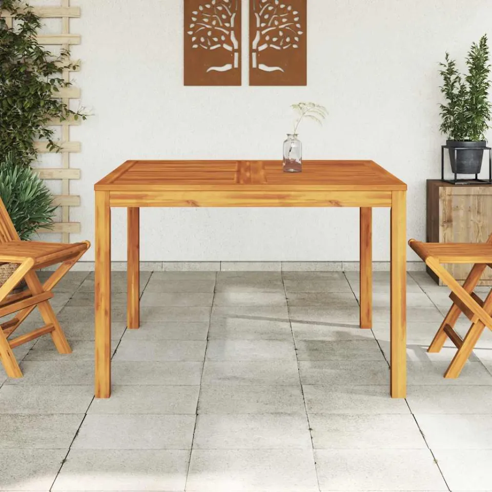 vidaXL Tuintafel 110x110x75 cm massief acaciahout bruin, foto 3