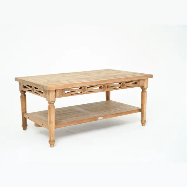 Nordstahl Teakea - Batavia salontafel teak 100 x 50 cm - met legplank Zwart