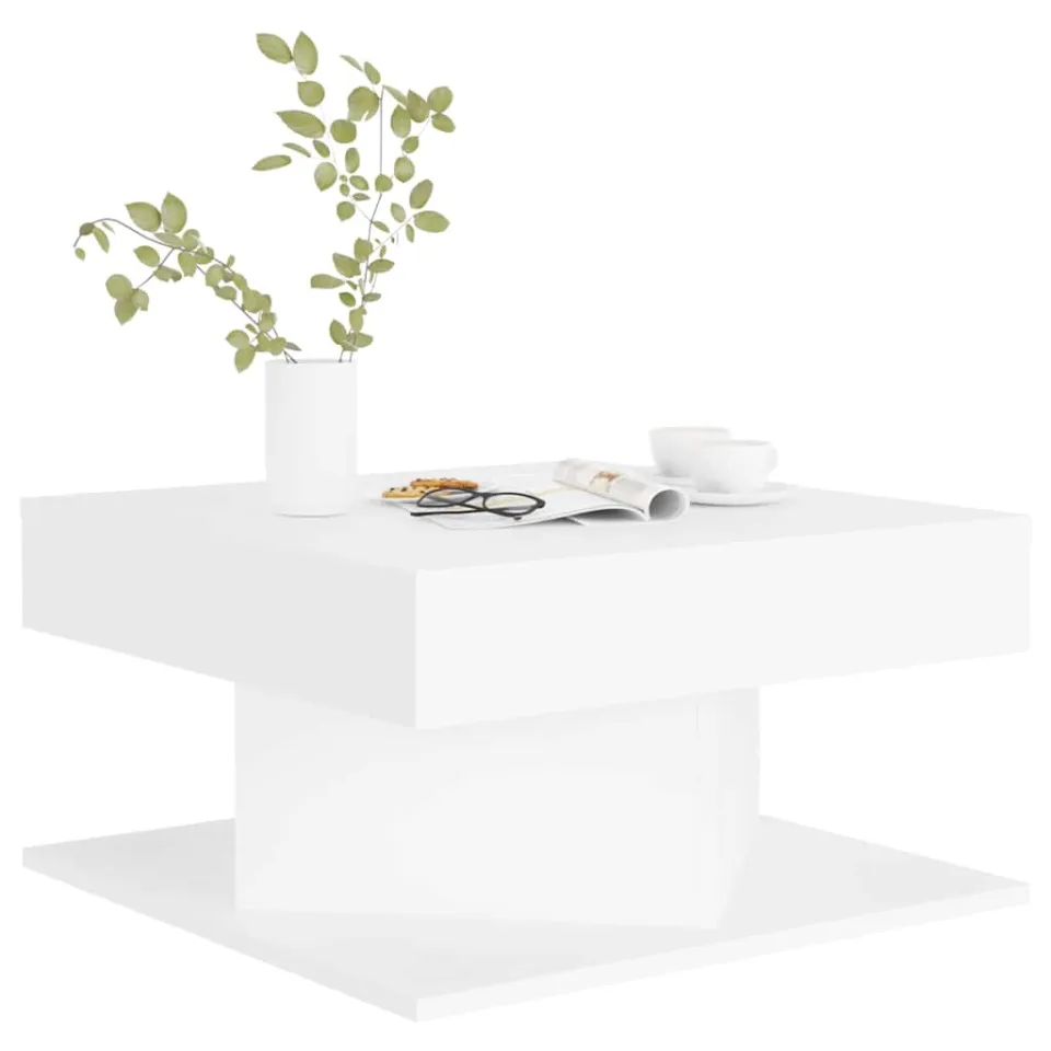 vidaXL Salontafel 57x57x30 cm bewerkt hout wit, foto 4