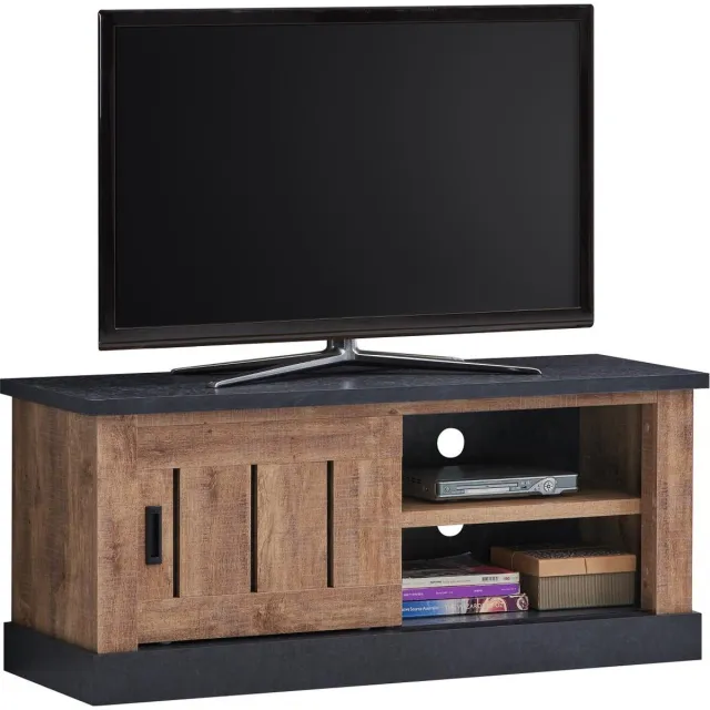 BELFURN Etienne - Tv-meubel industriele in mango decor met zwarte profielen bruin