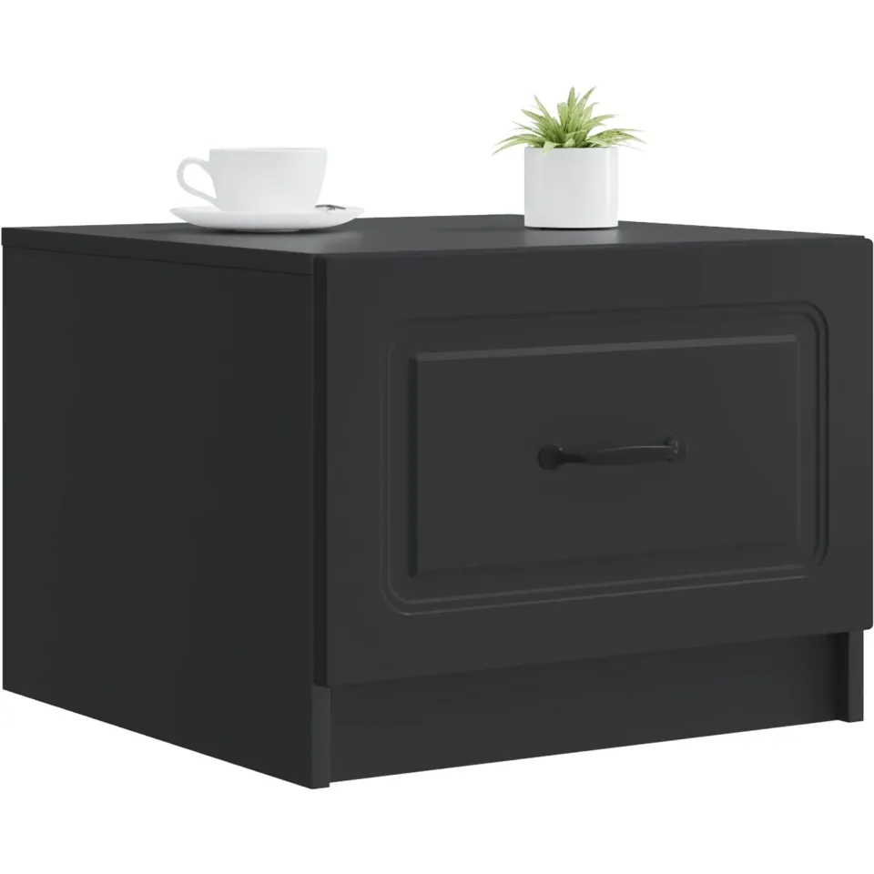 vidaXL Salontafel Zwart 49 x 50 x 37 cm Bewerkt hout, foto 2