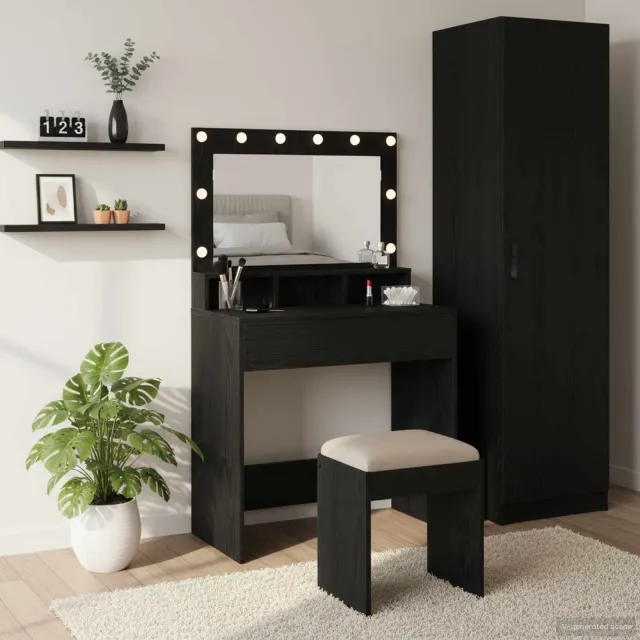 vidaXL Plafondtafel Zwart Eiken 75,5 x 41 x 135 cm Bewerkt hout, foto 2