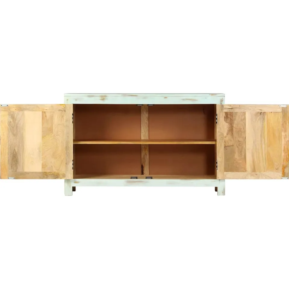 vidaXL Dressoir 110x35x70 cm massief mangohout lichtblauw groen, foto 3