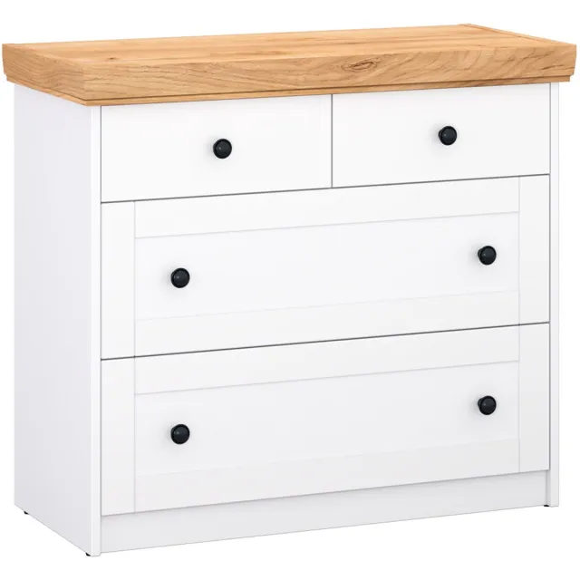 Homestyle4u Commode - Sideboard met 4 lades - Ladekasten - Wit