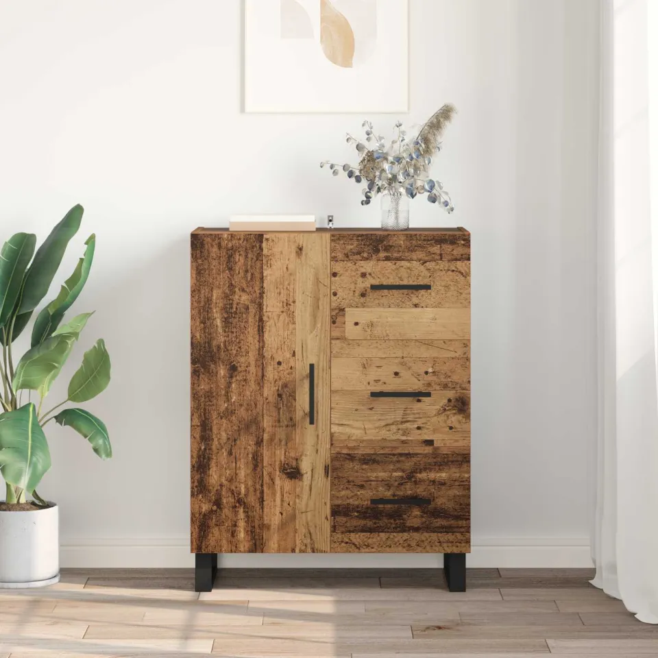 vidaXL Dressoir Oud Hout 69,5 x 34 x 90 cm Gemonteerd hout en ijzer bruin, foto 3