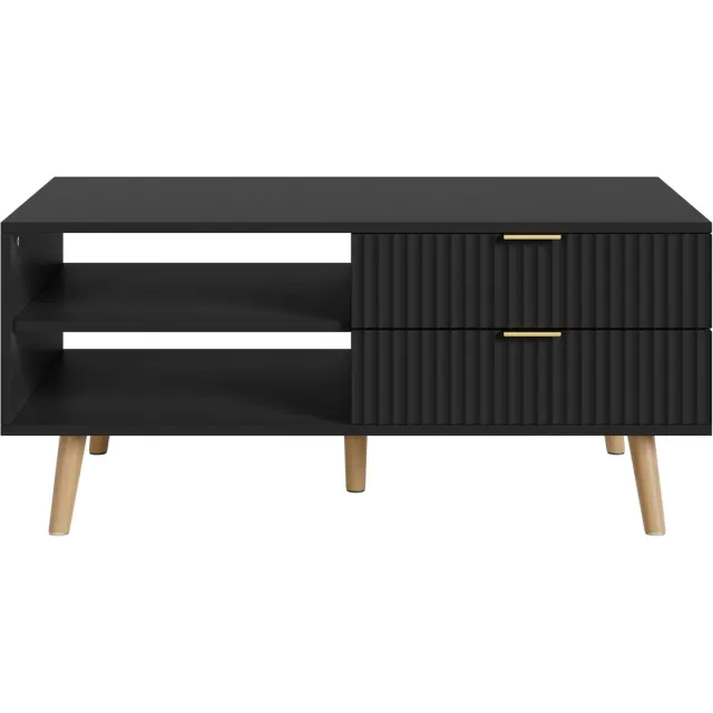 en.casa Salontafel Nand met lades en open vakken 100x50x45 cm zwart [en.casa]
