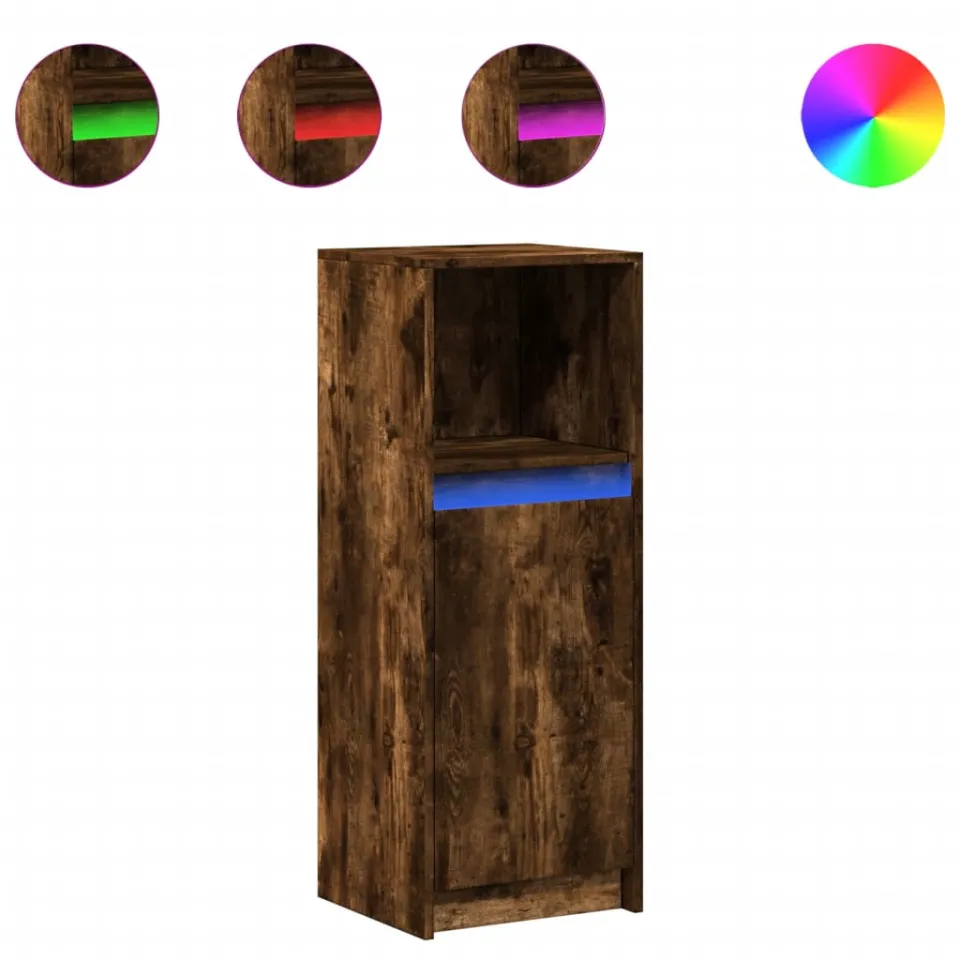 vidaXL Dressoir met LED 38x34x100 cm bewerkt hout gerookt eikenkleurig, foto 3