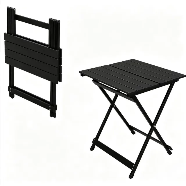 CHICFURN Picknicktafel - Opvouwbaar - X-structuur - Zwart