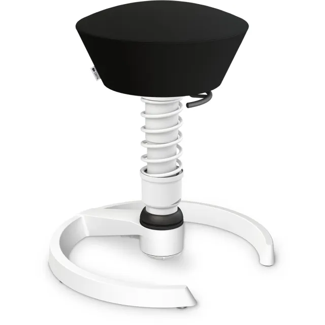 AERIS SWOPPER ergonomische bureaukruk - glijdoppen - wit onderstel - zitting kunstleder - zwart Mediflex
