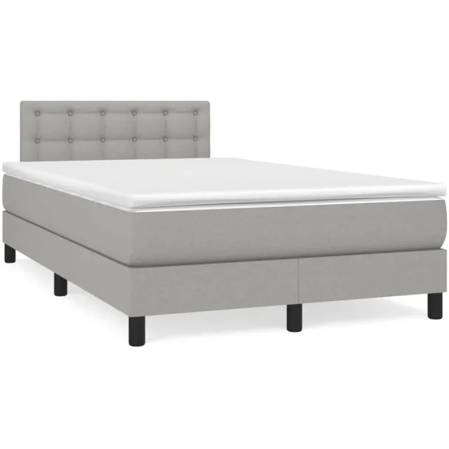 vidaXL Boxspring met matras en LED stof lichtgrijs 120x190 cm grijs