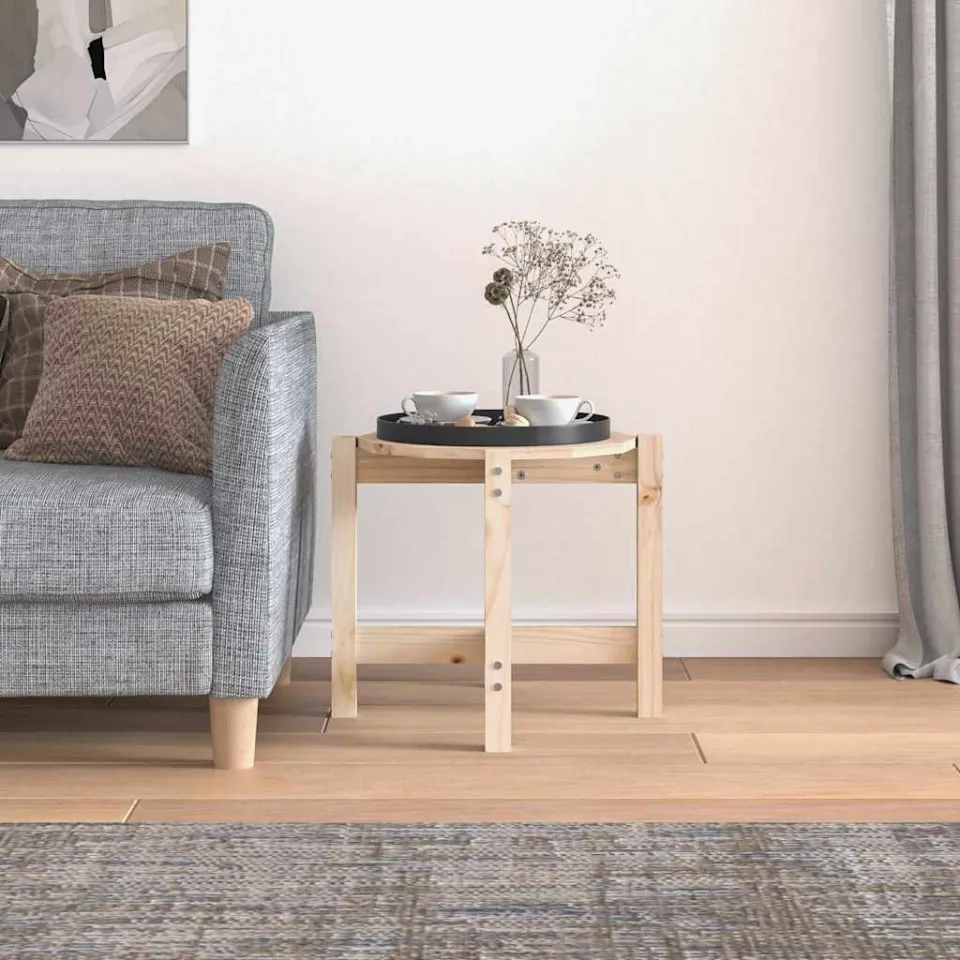 vidaXL Salontafel Ø 52,5x45 cm massief grenenhout bruin, foto 4