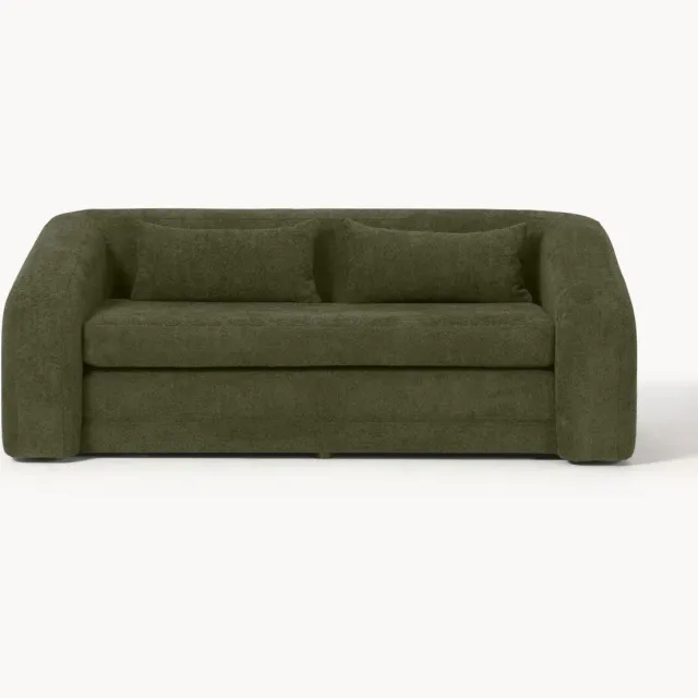 Westwing Collection Slaapbank Eliot (2-zits) van teddy bouclé Groen