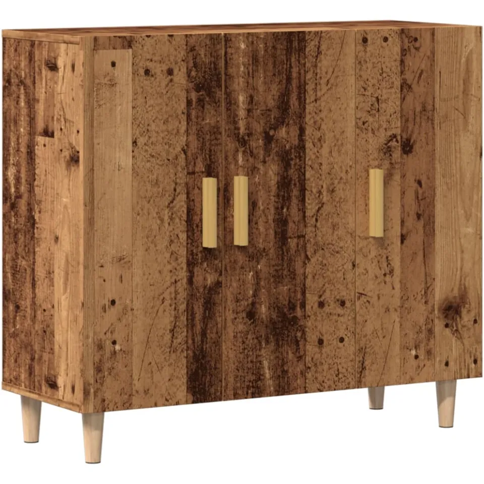 vidaXL Dressoir 90x34x80 cm bewerkt hout oud houtkleurig Bruin