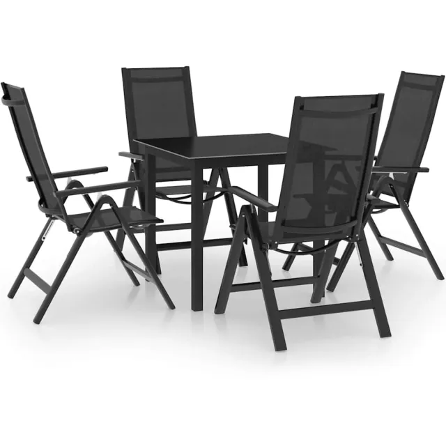 vidaXL 5-delige Tuinset aluminium antracietkleurig Anthraciet