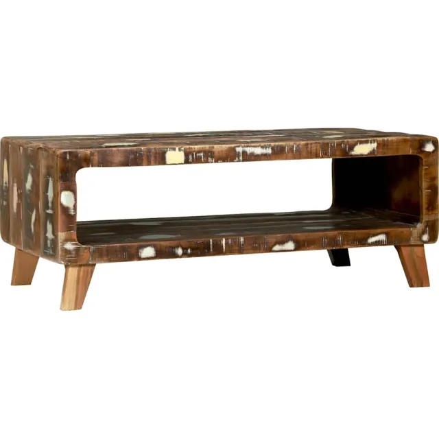 vidaXL Salontafel Multikleur 90 x 50 x 35 cm Massief Gerecycled Hout Meerkleurig