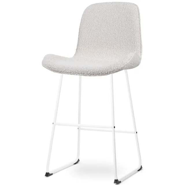Nolon Nino-Fé barkruk bouclé beige - wit onderstel - 75 cm, foto 2