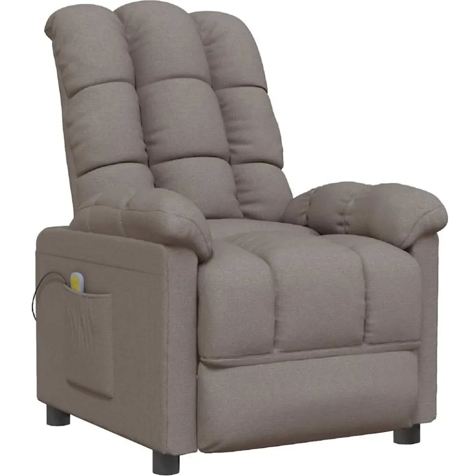 vidaXL Massagestoel stof taupe, foto 3