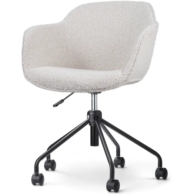 Nolon Nout-Mare bureaustoel bouclé beige - zwart onderstel