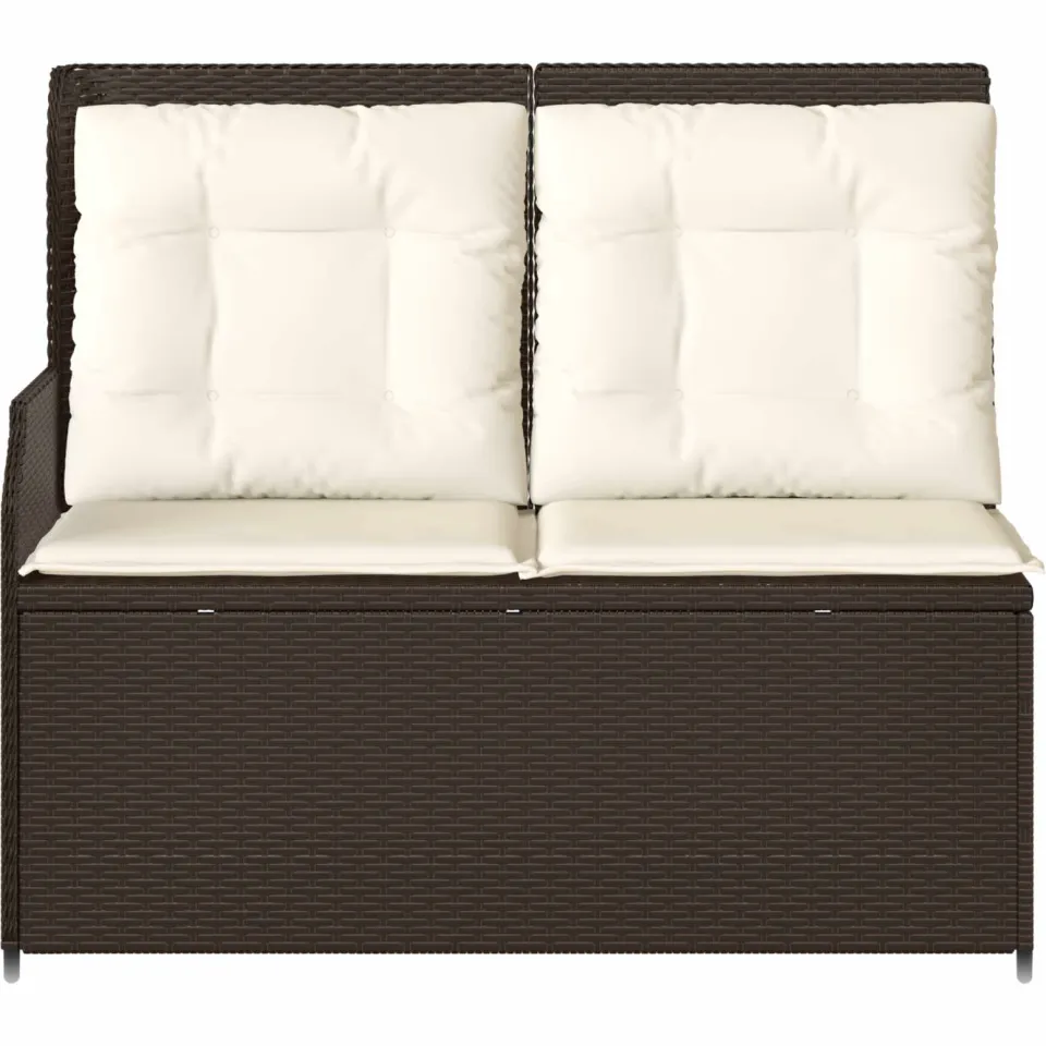 vidaXL Tuinbank Bruin poly rattan, foto 4