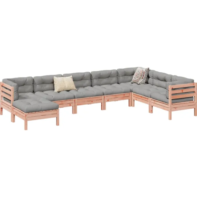 vidaXL 8-delige Loungeset met kussens massief douglas vurenhout Bruin